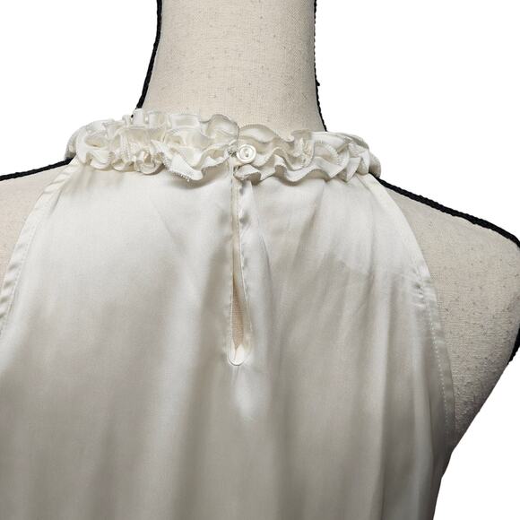 Sunny Leigh Dress Shirt Womens Small Sleeveless Ruffle Coquette Office Fairy - Picture 4 of 8